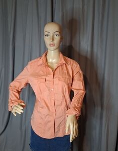 7th Avenue New York and Company / size SMALL/ TANGERINE BUTTON DOWN BLOU…